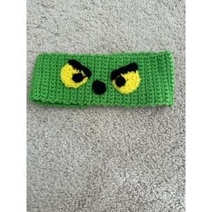 Handmade crocheted grinch ear warmer
